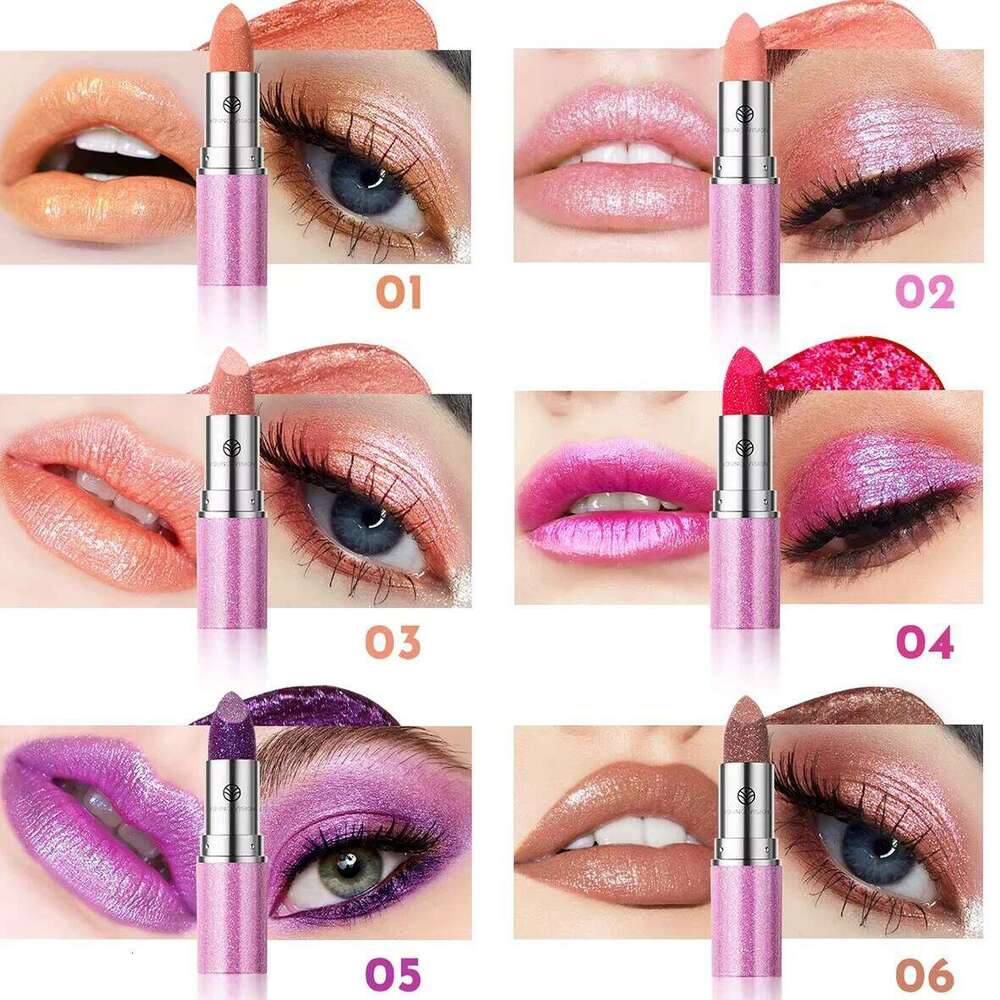 YOUNG VISION 6 colors available pearl with flash is not easy to fall temperature change lipstick color eye shadow W260311