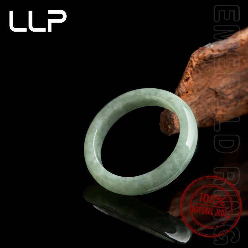 Fashionable Natural Grade A Jadeite Ring High-quality gemstone material fashionable jewelry for daily wear symbolizing good luck H260312