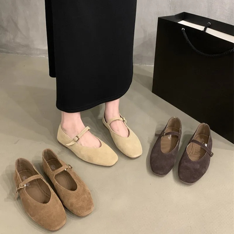Bailamos Women Flats Round Toe Shallow Slip On Ladies Casual Ballet Shoes Soft Leather Eelgant Dress Shoes Mujer Size 260227