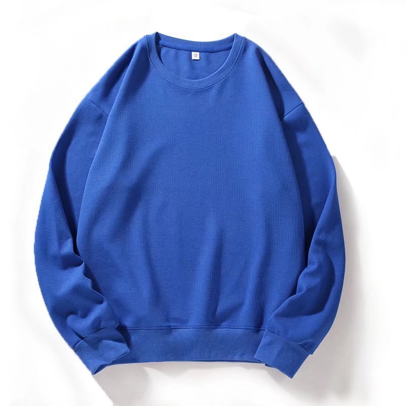 Spring And Autumn Designer Hoodie Thin Round-neck Pullover Long-sleeve Plain Solid Color Sweatshirt Loose Casual Unisex Logo Base Shirt