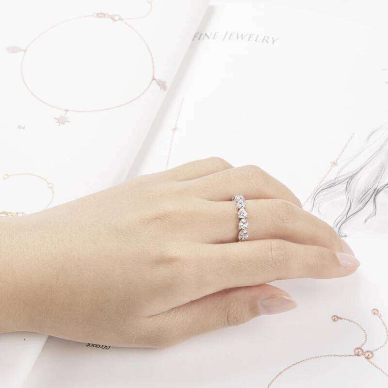 925 Sterling Wedding Engagement Full Enternity Rings Anniversary Heart Cut Silver Women Bridal Ring Jewelry H260312