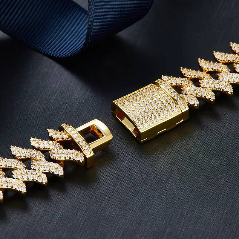 Hot Selling 925 Silver Necklace VVS Moissanite Diamond 6mm 8mm 10mm Two Rows Iced Hip Hop Pass Diamond Tester Cuban Link Chain