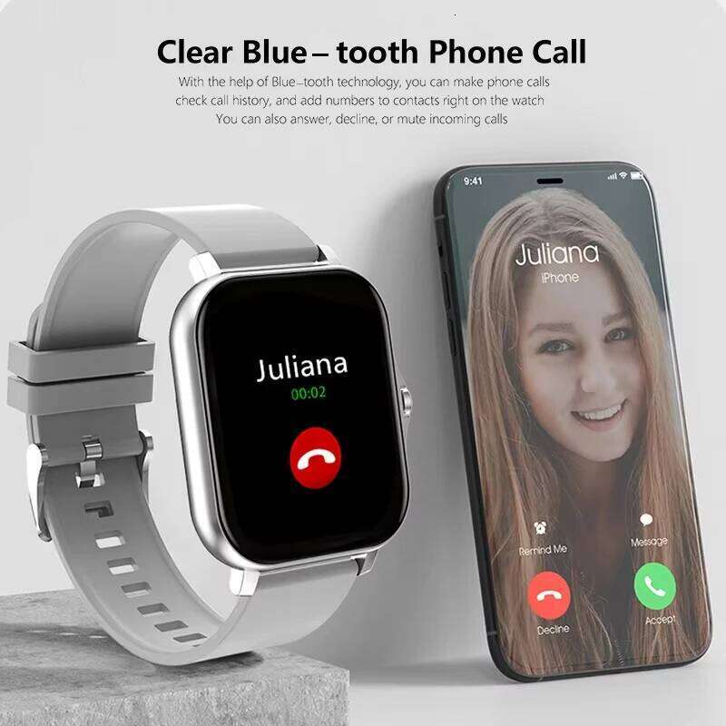 LAXASFIT 2025 New Men's Women's Gift Full Touch Screen Sports Fitness Bluetooth Call Smart Watch