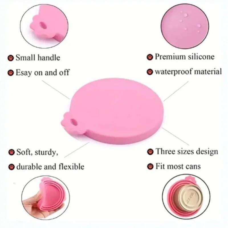 One Reusable Silicone Pet Can Lid Bpa Free Suitable For Most Sized Dog And Cat Cans - Keeps Food Fresh Prevents Bacterial Odors 26Y0312