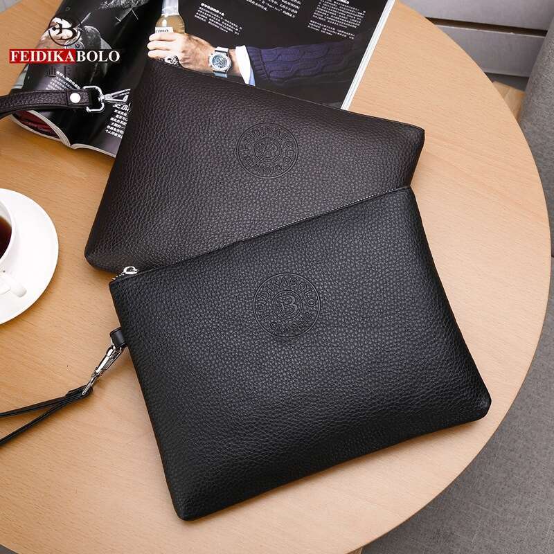 New Casual Clutch PU Soft Leather Men's Phone Bag Large Capacity Wallet