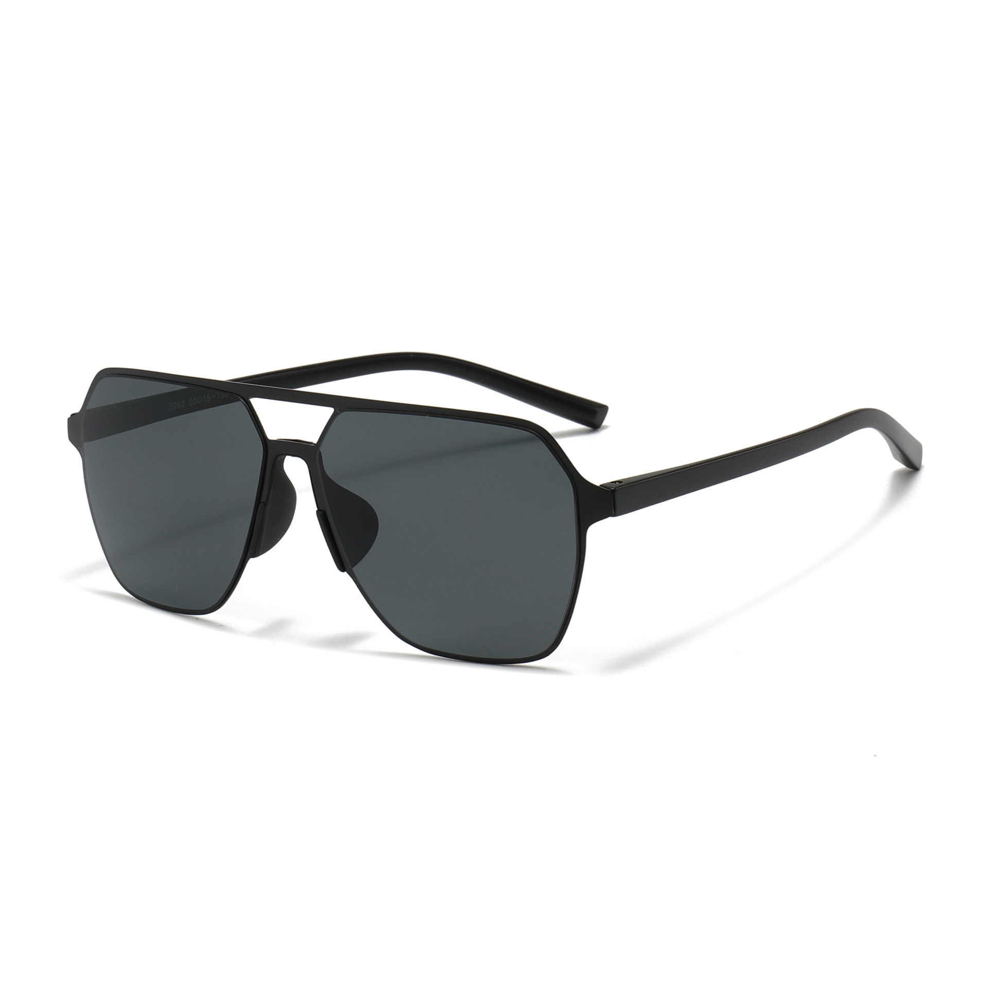 2026 New Fashion Square Frame Nylon Polarized Sunglasses Men, Double Beam Outdoor Driving Sun Protection Glasses for Men