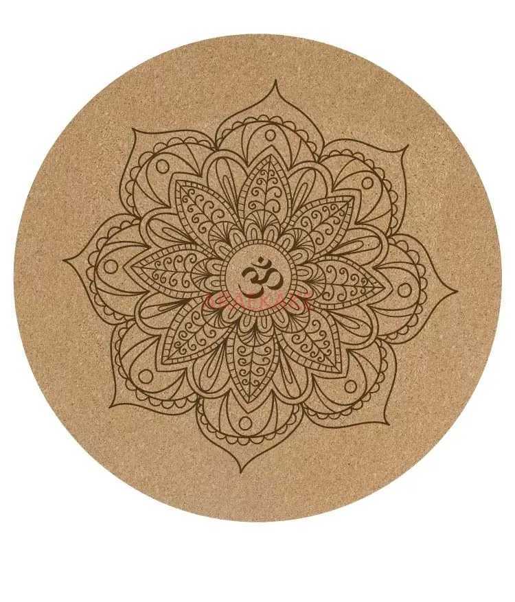 Cork circular yoga mat for meditation small size inverted flat support pad M260312