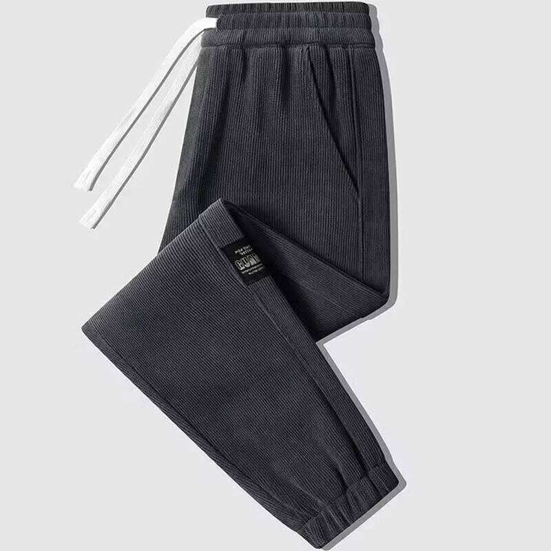 Men Tech Fleece Embroidery Sweatpants Baggy Corduroy Jogger Male Autumn Casual Harem Pants Loose Sport Thermal Trousers