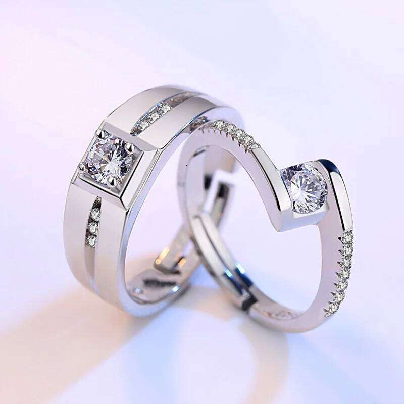Real 925 Stelring Silver New Man's Couple Jewelry Fashion Crystal Zircon Ring For Woman XY0392 W260311