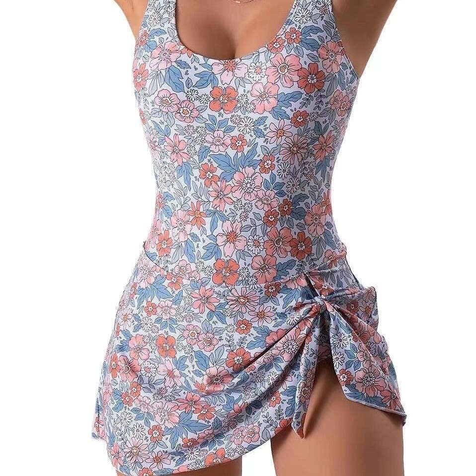 Printed swimsuit for women, cross-border Amazon sexy slim-fit one-piece dress, European and American foreign trade seaside beach swimwear