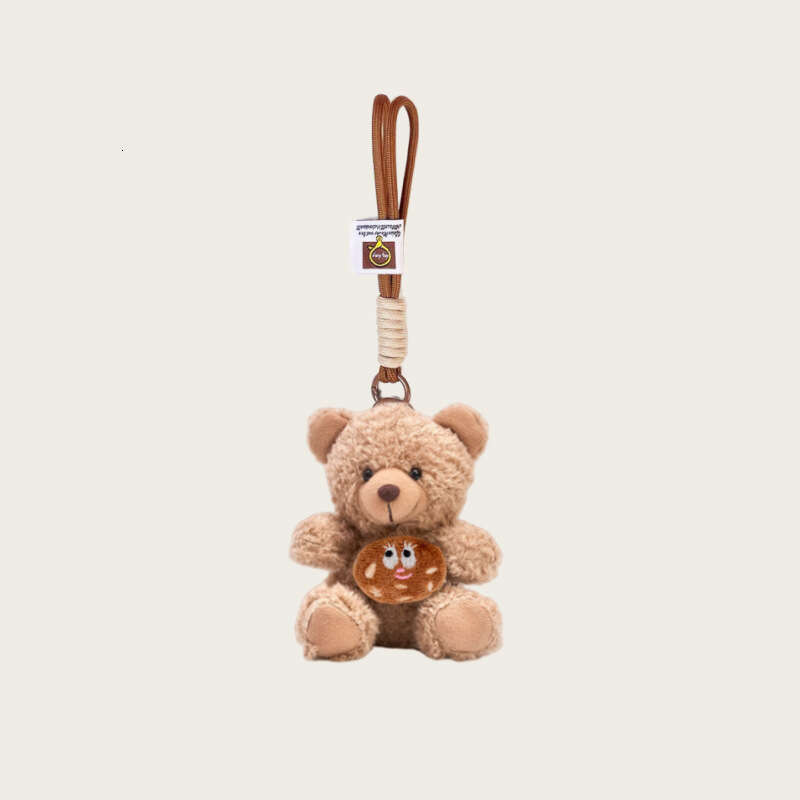 Backpack for Girls, High-End Keychain, Small Plush Doll, Cute Bear Cookie Bag Pendant