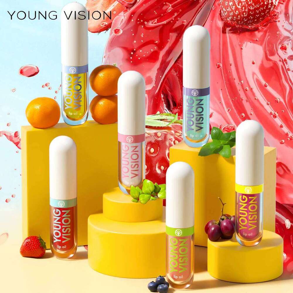 YOUNG VISION 6-Color Fruit-Infused Pearl-Shimmer Gloss Hydrating & Color-Enhancing Lip Oil Cosmetics Christmas gift W260311