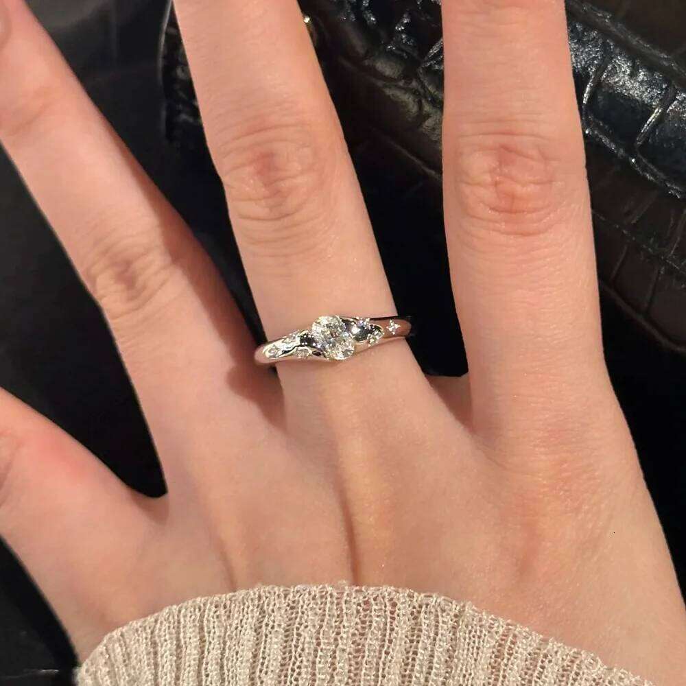 OEVAS 4*6MM Oval Cut Moissanite Ring S925 Sterling Silver 18K Gold Lab Diamond Star Planet Band For Women Party Fine Jewelry H260312