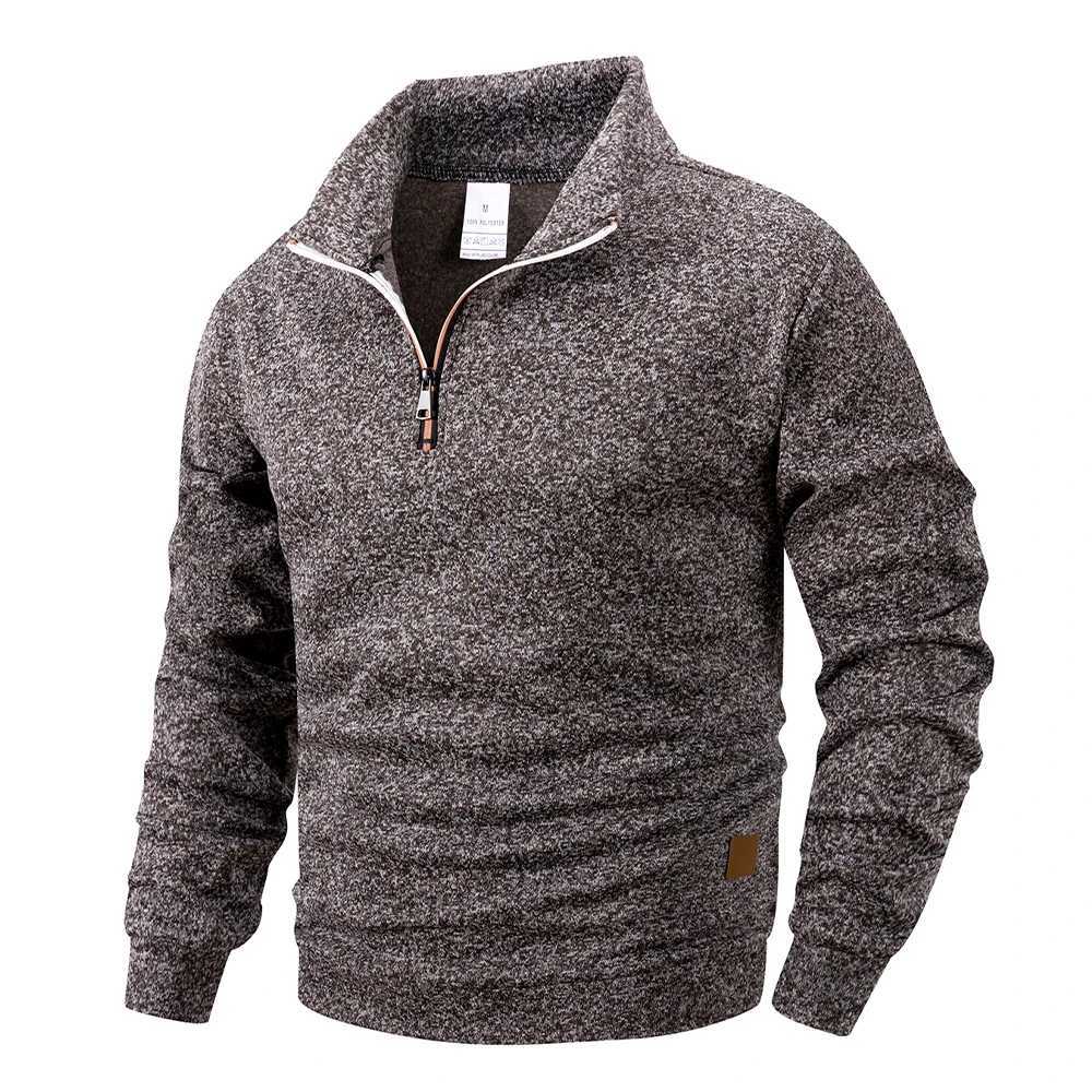 Spring Autumn Mens Standing Collar Half Zipper Sportswear Long Sleeve Sweatshirts Men Casual Knitted Pullovers Daily Coats M260312