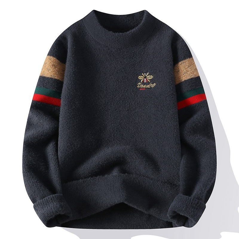 Luxury Brand Designer Clothes Foreign Trade Dropshipping Men's Knitted Sweater Trendy New Autumn Winter New Casual Sweater Men's Knitted Bas