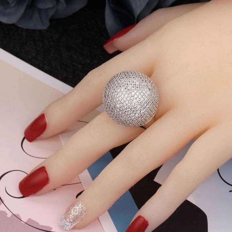 Bride Talk Full Shiny Women Ring Cubic Zirconia Luxury Charming Dubai Bridal Jewelry For Wedding Big Finger Rings High Quality H260312