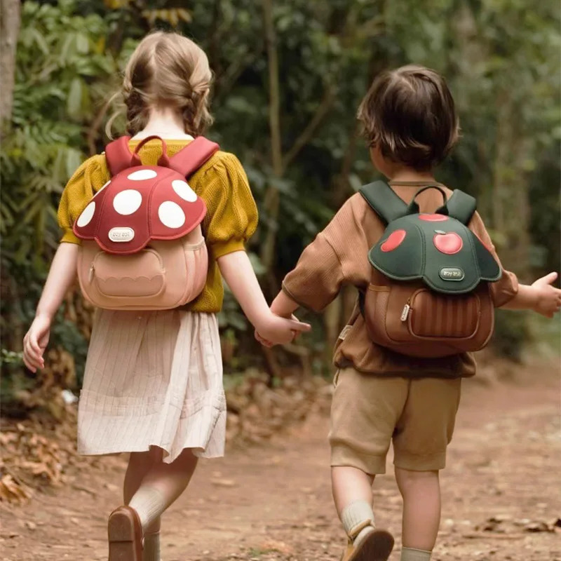 Kid Backpack Cute Mushroom Apple Kindergarten Cartoon Pink Mini Travel Bag Schoolbag Preschool Gift for Toddler Girl Boy 36 260311