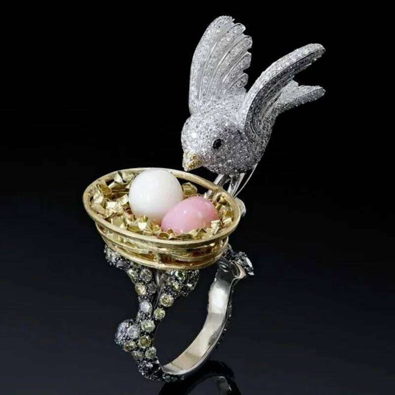 Exquisite Unique Spider Fog Finger for women Shiny CZ Crystals Stone Animal Rings Female Anel accessories gifts H260312