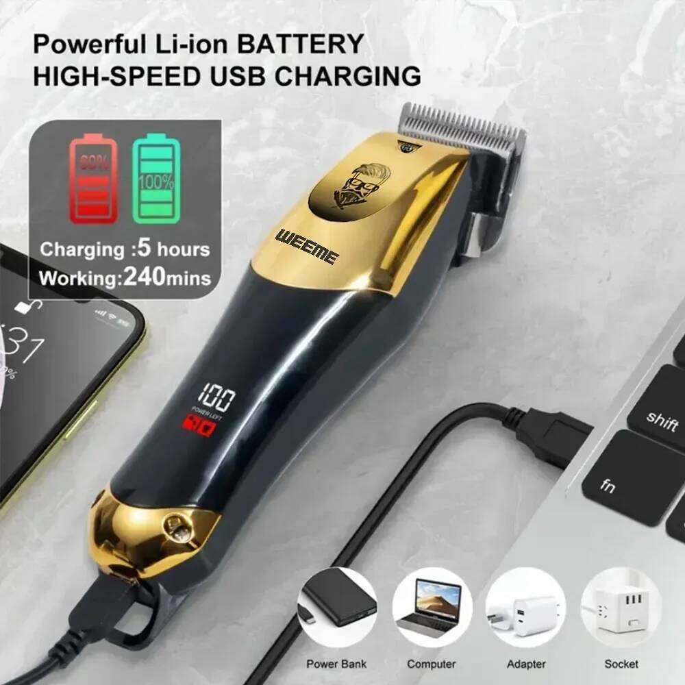Professional USB Rechargeable Hair Clipper And Beard Trimmer Cordless Grooming Kit Ideal Gift for Men C260312