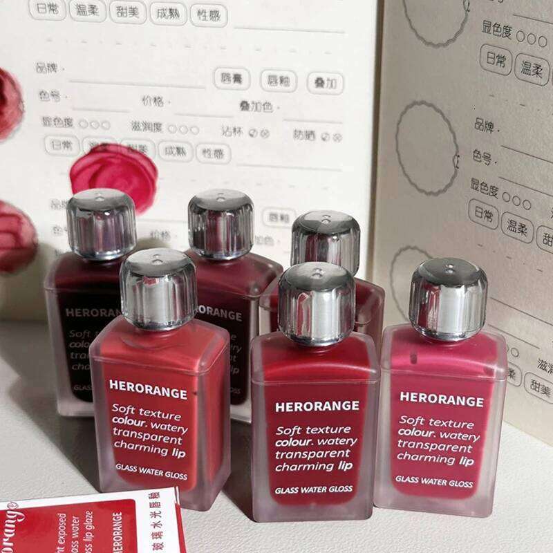 HERORANGE Light Glass-Like Lip Lacquer - Mirror Shine, Hydrating Formula; Smudge-Proof, Long-Wear, and Skin-Brightening W260311