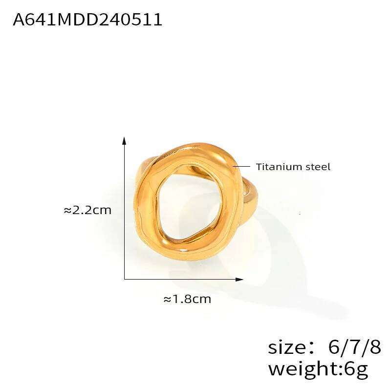 Popular Woman Index Rings Stainless Steel Gold Plated Women Girls Ring Hip Hop Punk Female Jewelry Accessories H260312