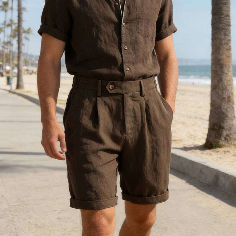 New Casual Elastic Slim Mens Daily Leisure Breathable Bottoms Men 2026 Spring Summer Stylish Solid Color Shorts