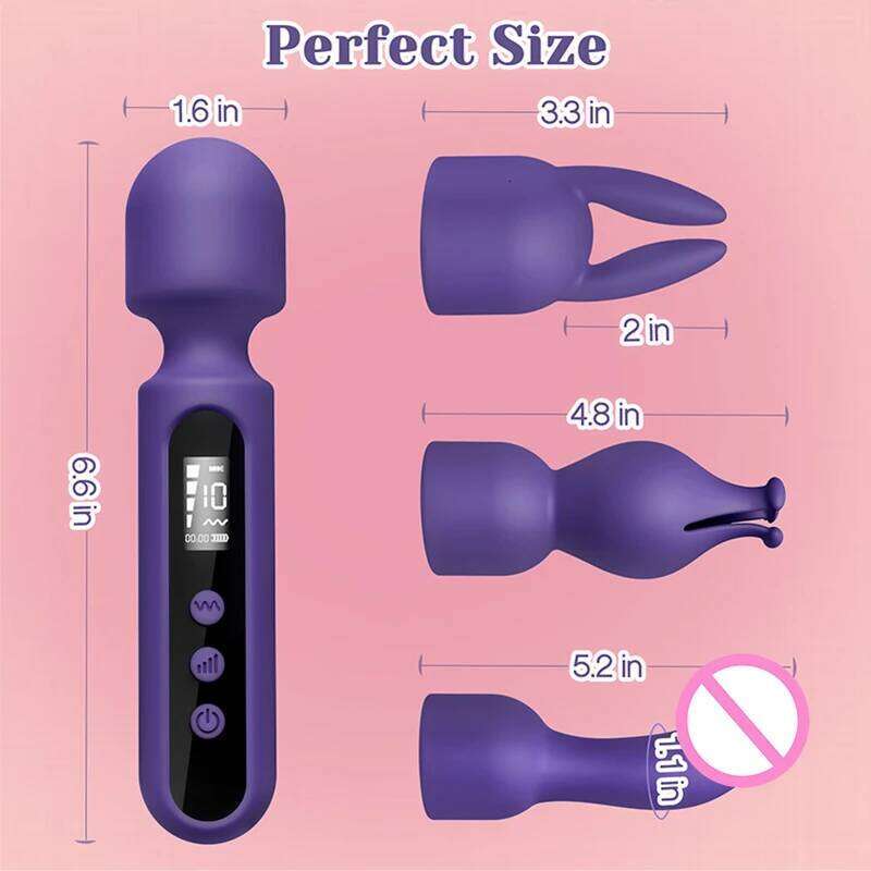 Tracy's Dog Wand Vibrator Kits Couple Adult Sex Toys Clit G Spot Glans Clitoral Stimulator Vibrating Dildo 10 Patterns 4 Speeds Z260311