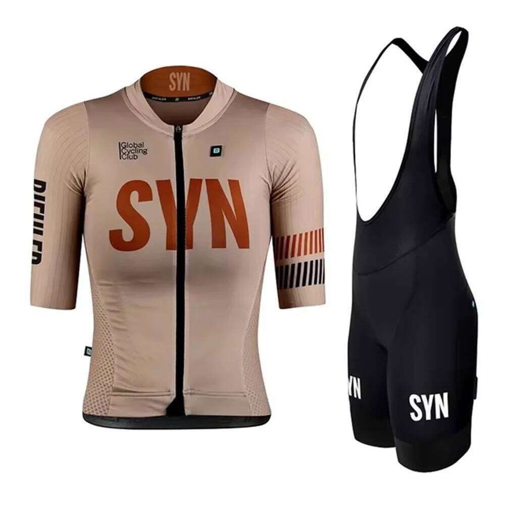 Summer SYN Team Cycling Set Women SYNDICATE Short sleeve Jersey and Bib Shorts Race Bicycle Clothing Suit 26Y0311