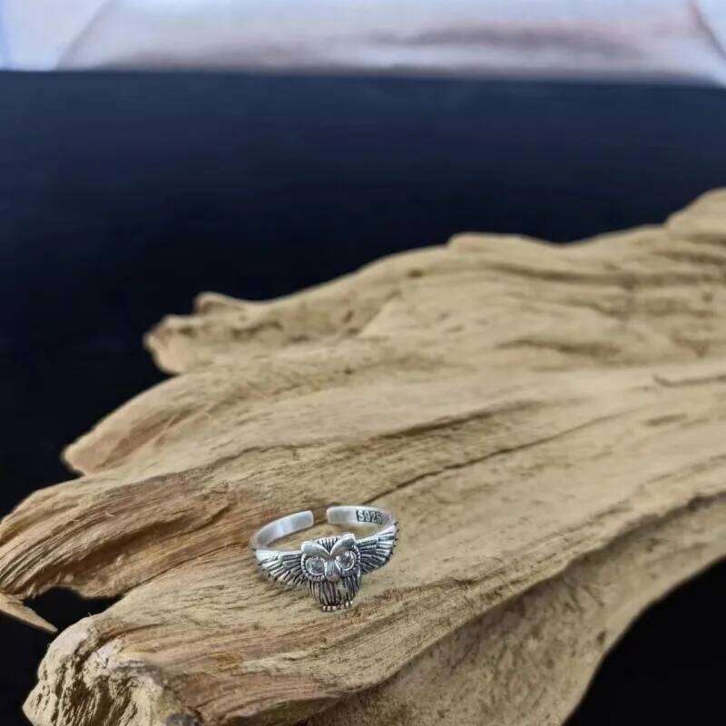 Buyee 925 Sterling Silver Finger Cute Owl Small Open Ring for Women Fashion Animal Fine Jewelry Circle with Box H260312