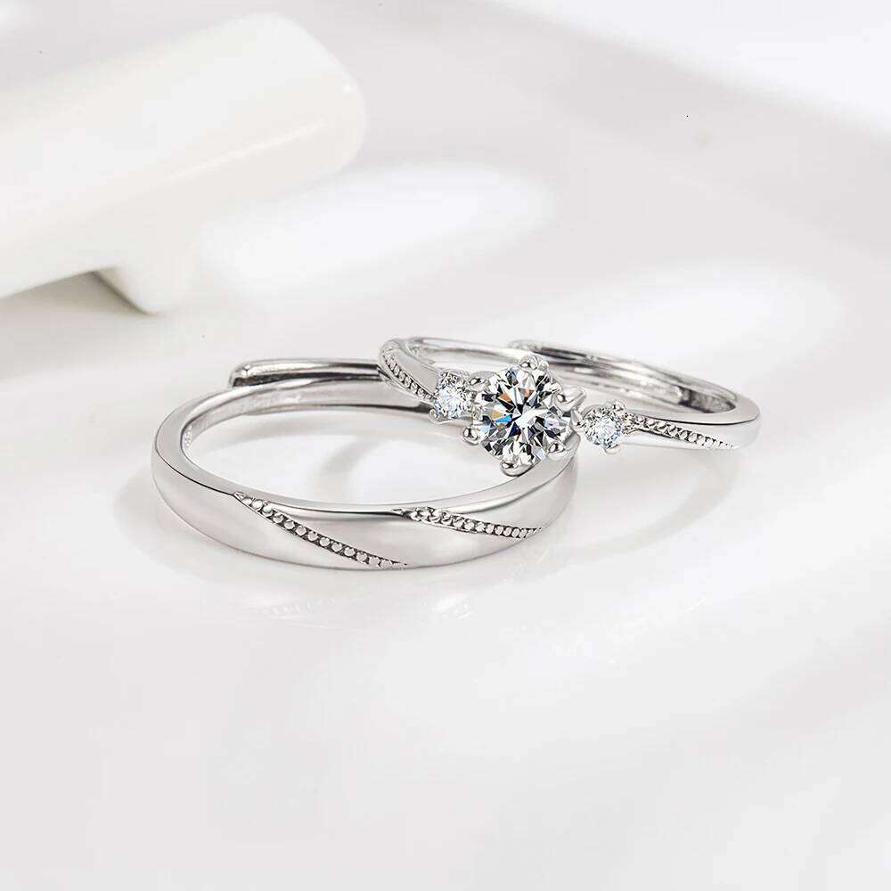 925 Sterling Silver New Lady's High Quality Fashion Jewelry Crystal Zircon Couple Ring For Man XY0339 W260311
