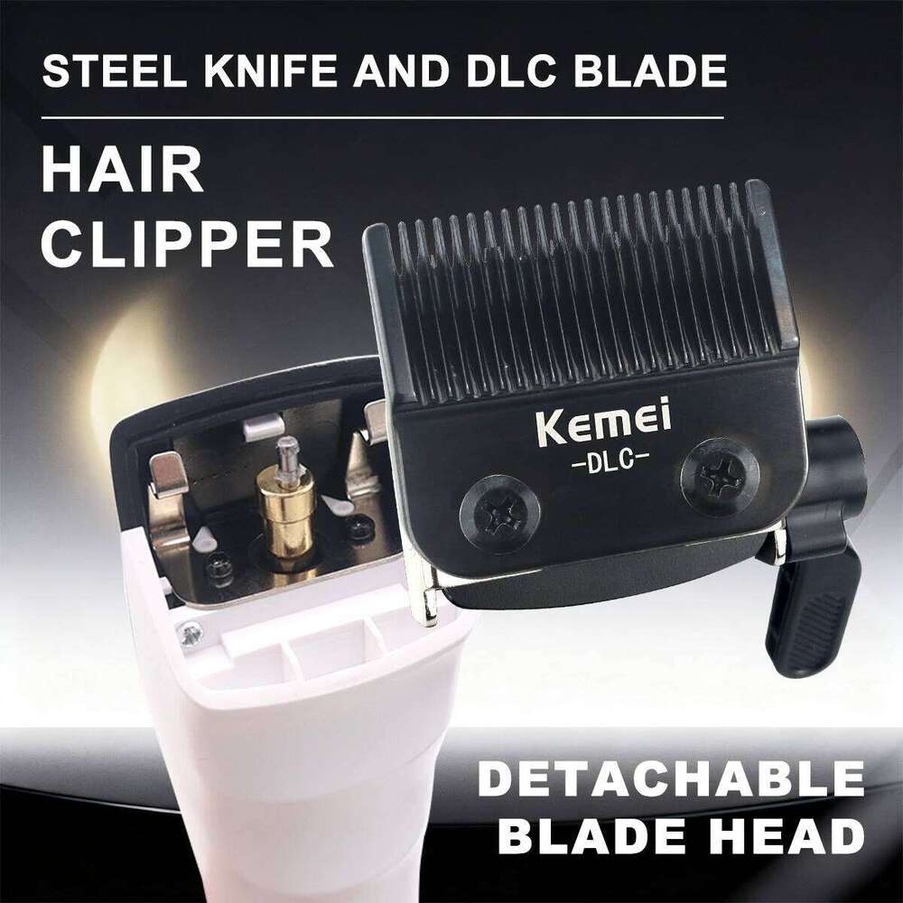 KEMEI KM-1593 Men's Clipper External Rotor Brushless Motor DLC 8000RPM Base Charger Professional Hair Cutting Machine C260312