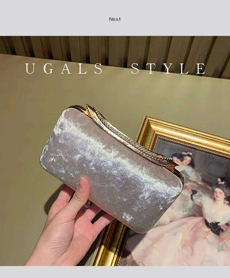 Glitter Shiny Diamond Clutch Purse For Wedding Party Luxury Velvet Banquet Women Handbag Fashion Evening Shoulder Bag