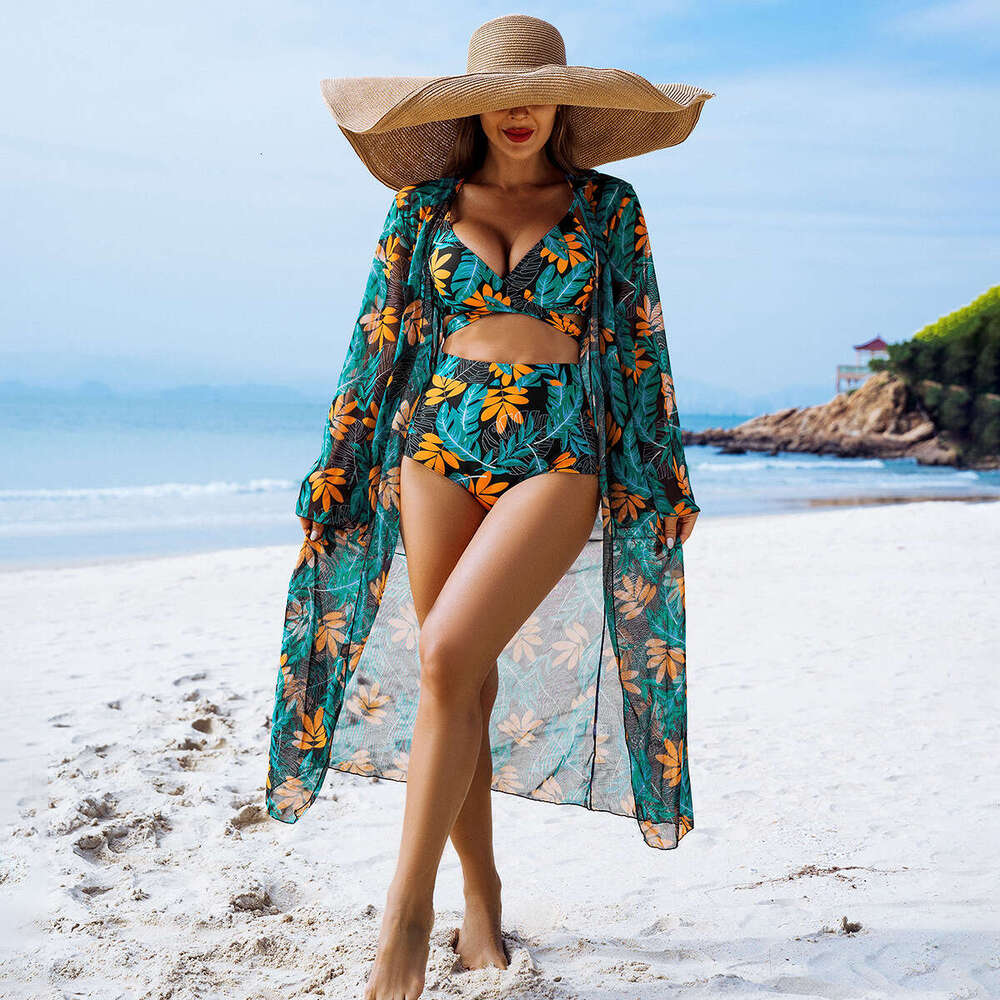 New European and American fashion high-end sexy swimwear three-piece bikini women's swimsuit