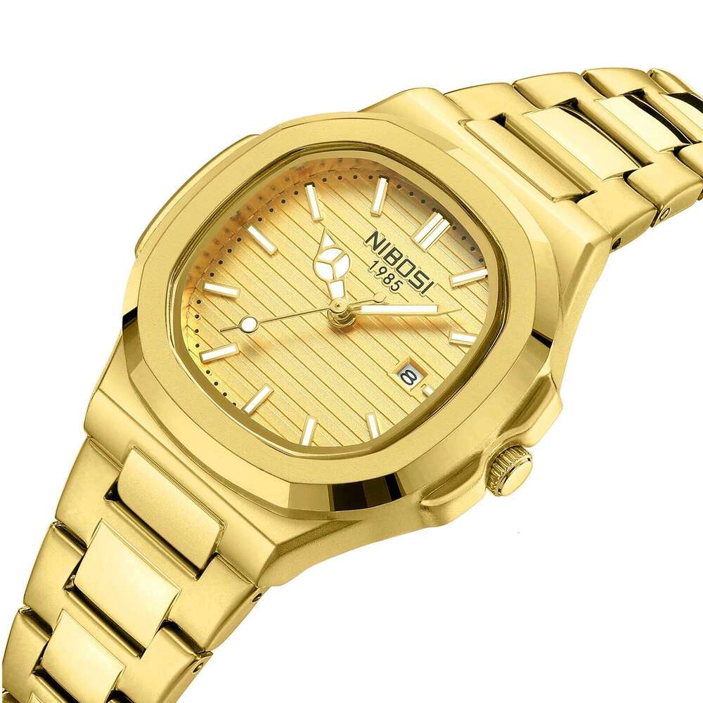 NIBOSI Elegant Women Wristwatch Waterproof Luminous Calendar Ladies Watch Square Stainless Steel Quartz Women's Watches Female