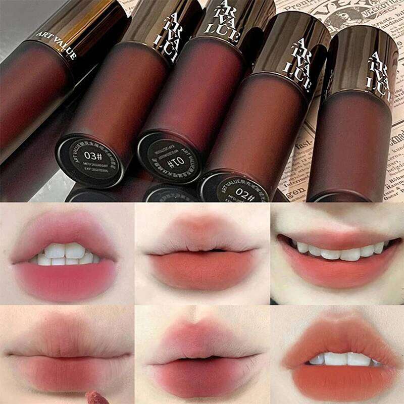 Punk metal matte velvet Mud Soft mist white lip glaze Pseudo plain Everything with Girlie Grey powder W260311