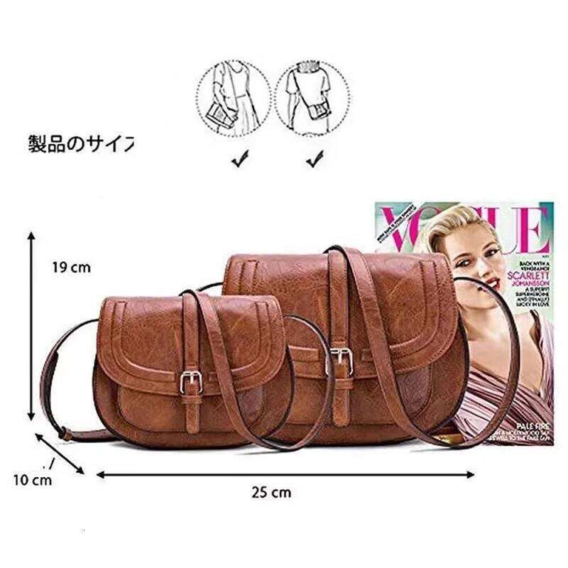Crossbody Bags For Women Saddle Purse and Boho Cross Body Handbags,PU Leather Bag With Adjustable Long Shoulder Strap