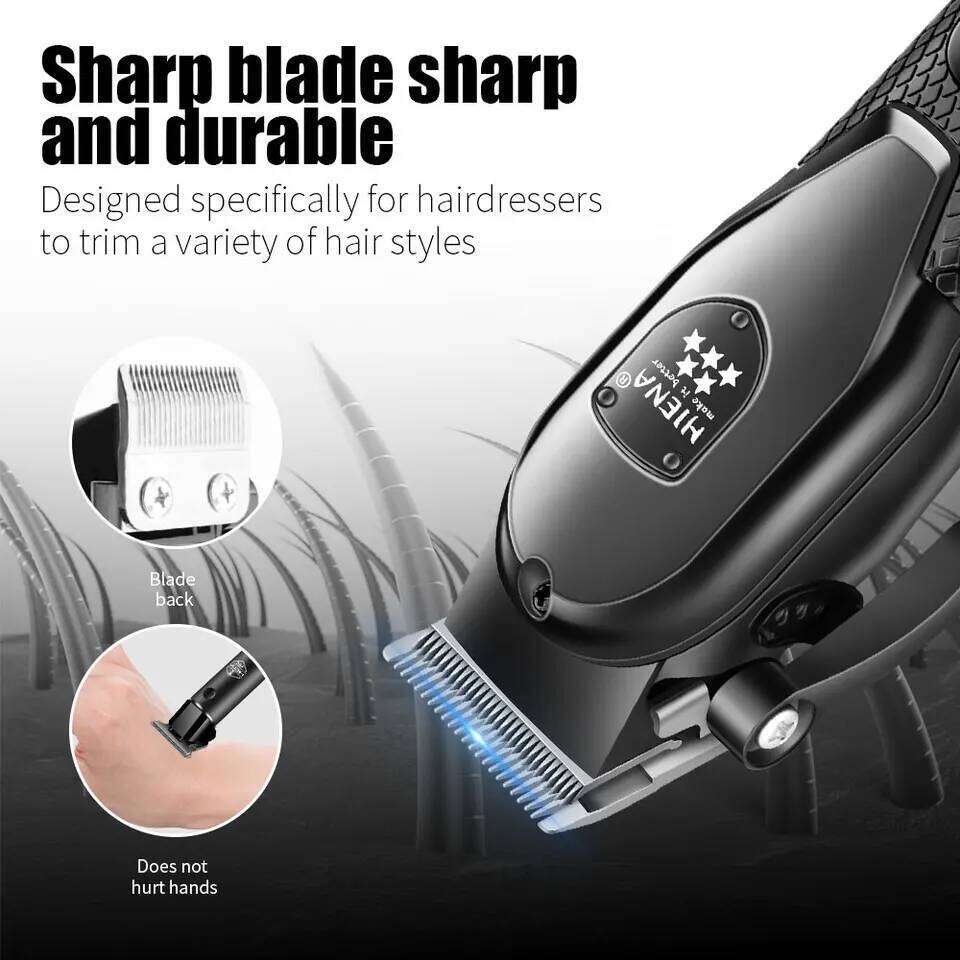 hiena Clipper Kit for Men Electric Shaver Professional Cutting Machine Hair Trimmer with LCD Digital Display C260312
