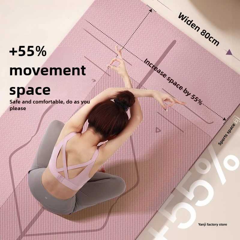Yoga Mat Fitness Mat Household Non-slip Shock Absorption Silent Thickened Widened Sound Insulation Girls Jump Mat Floor Mat M260312