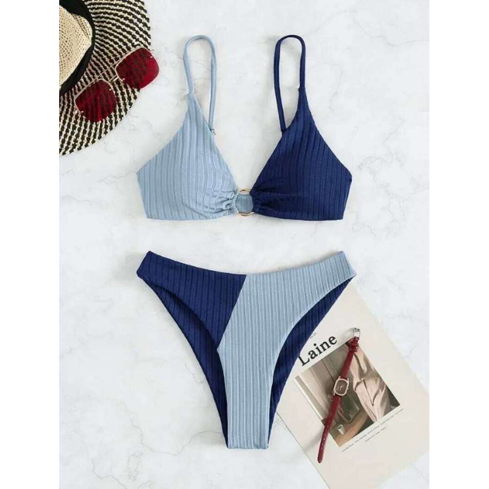 2024 Sexy Bikinis Women's Swimwear Waist Swimsuits High Cut Bathing Suits Push Up Beach Bikini Set Female Biquini Y260303