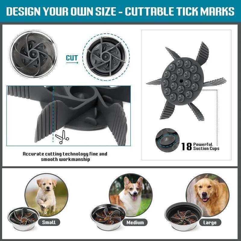 Feeder Plugin Powerful Suction Cup Slow Food Anti Choking Bowl Convenient Easy Clean Extended Dogs Eating Time Pet Supplies 26Y0312