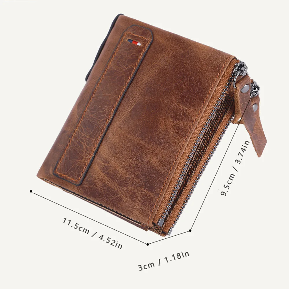 Men Wallets 100 Genuine Cow Leather Short Card Holder Leather Men Purse High Quality Male Wallet 260304