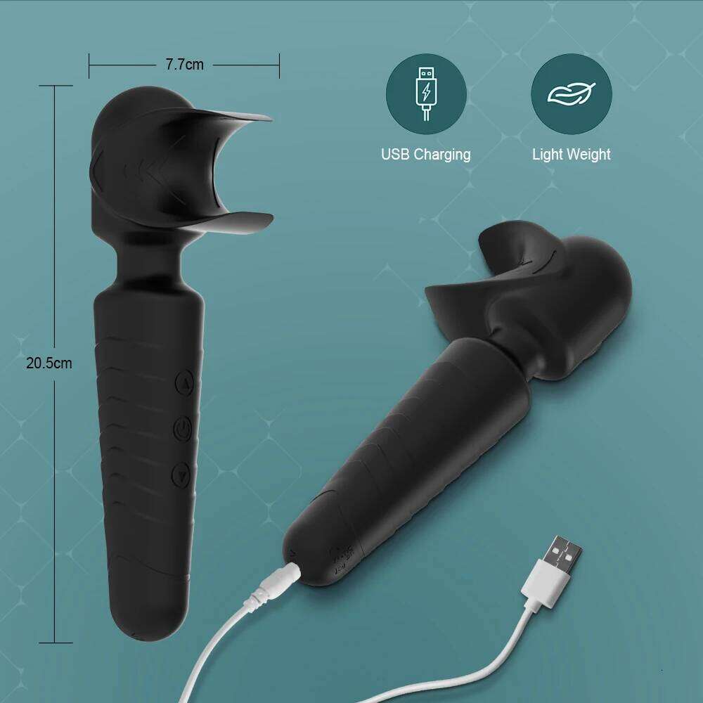 AV Wand Vibrator Men Women Couple Penis Vibrators Male Masturbator Adult Sex Toys 2 in 1 for Nipple Clitoral Stimulation Z260311