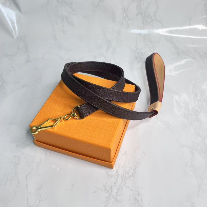 Designer brand leather dog collar, classic dog collar, designer, adjustable leash, luxury puppy belt leash, pet outdoor running training necklace, rop