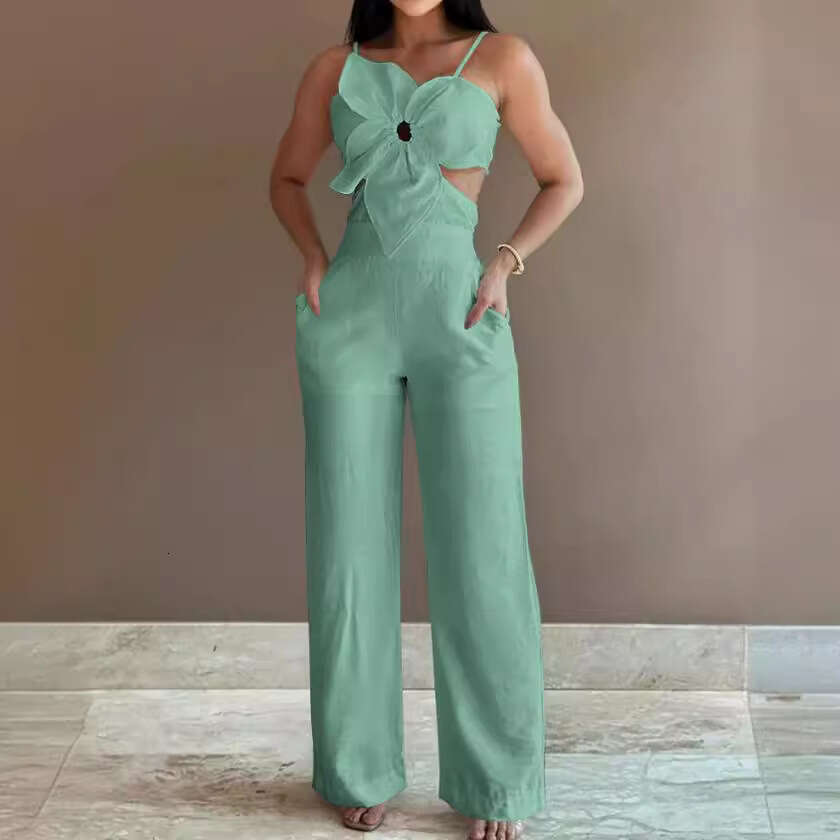 2024 Cross-Border Fashion Casual Backless Jumpsuit for Women
