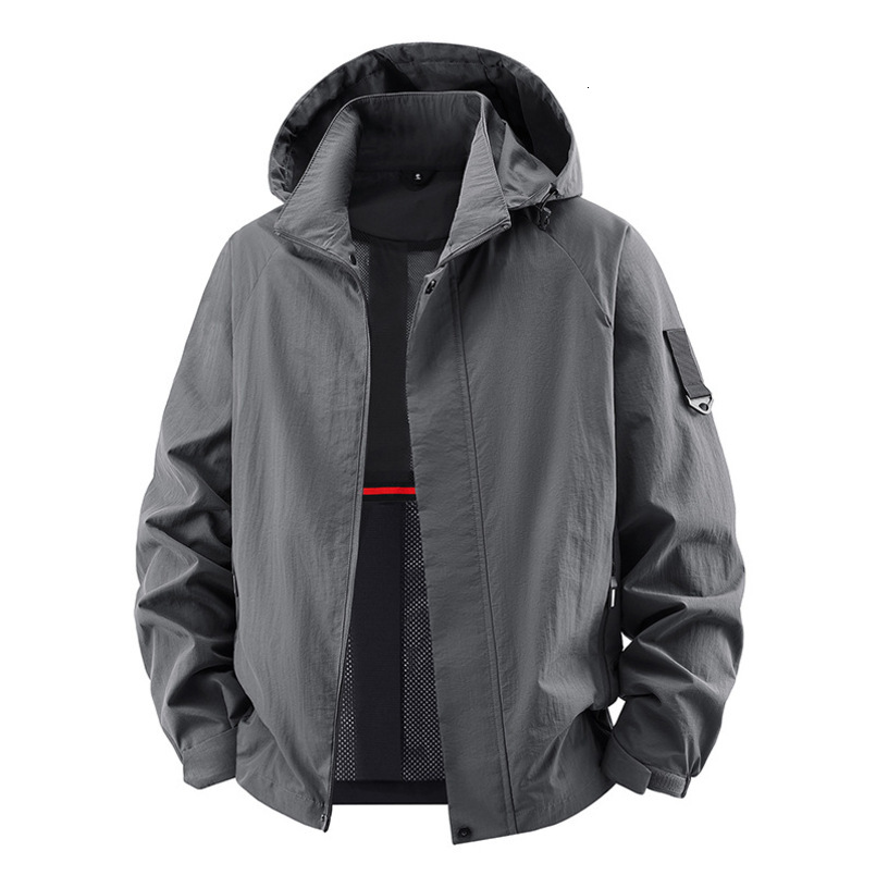 Cross-border men's spring and autumn hooded jacket, casual versatile loose coat, trendy simple workwear top for men