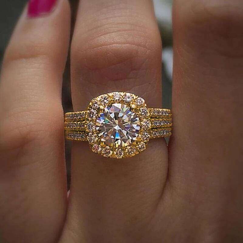 CAOSHI Bright Cubic Zirconia Wedding Bands Female Fashion Ring Accessories Gorgeous Lady Engagement Ceremony Jewelry Wholesale H260312