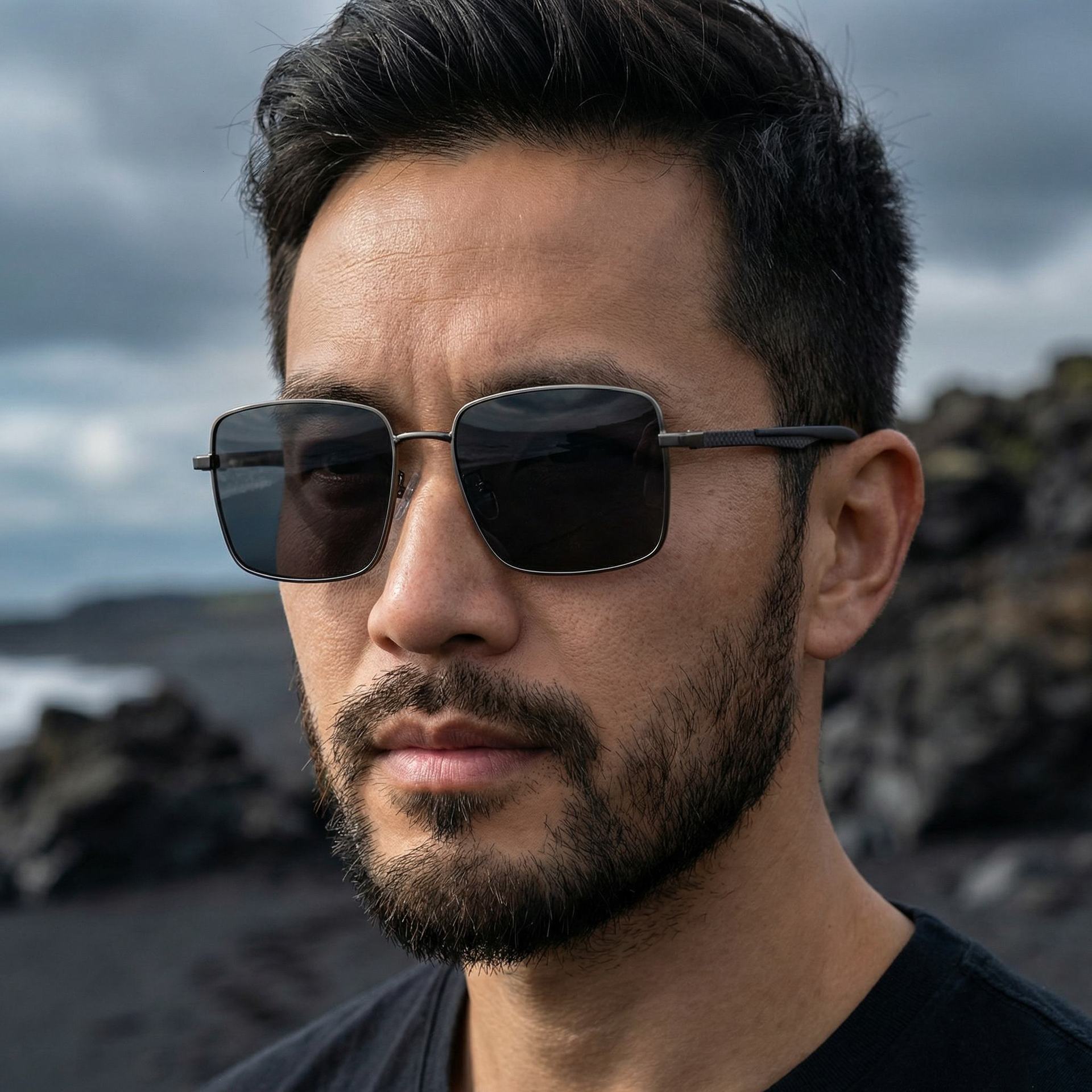 2026 New Fashion Square Frame Polarized Outdoor Driving Simple Sun Protection Sunglasses for Men,