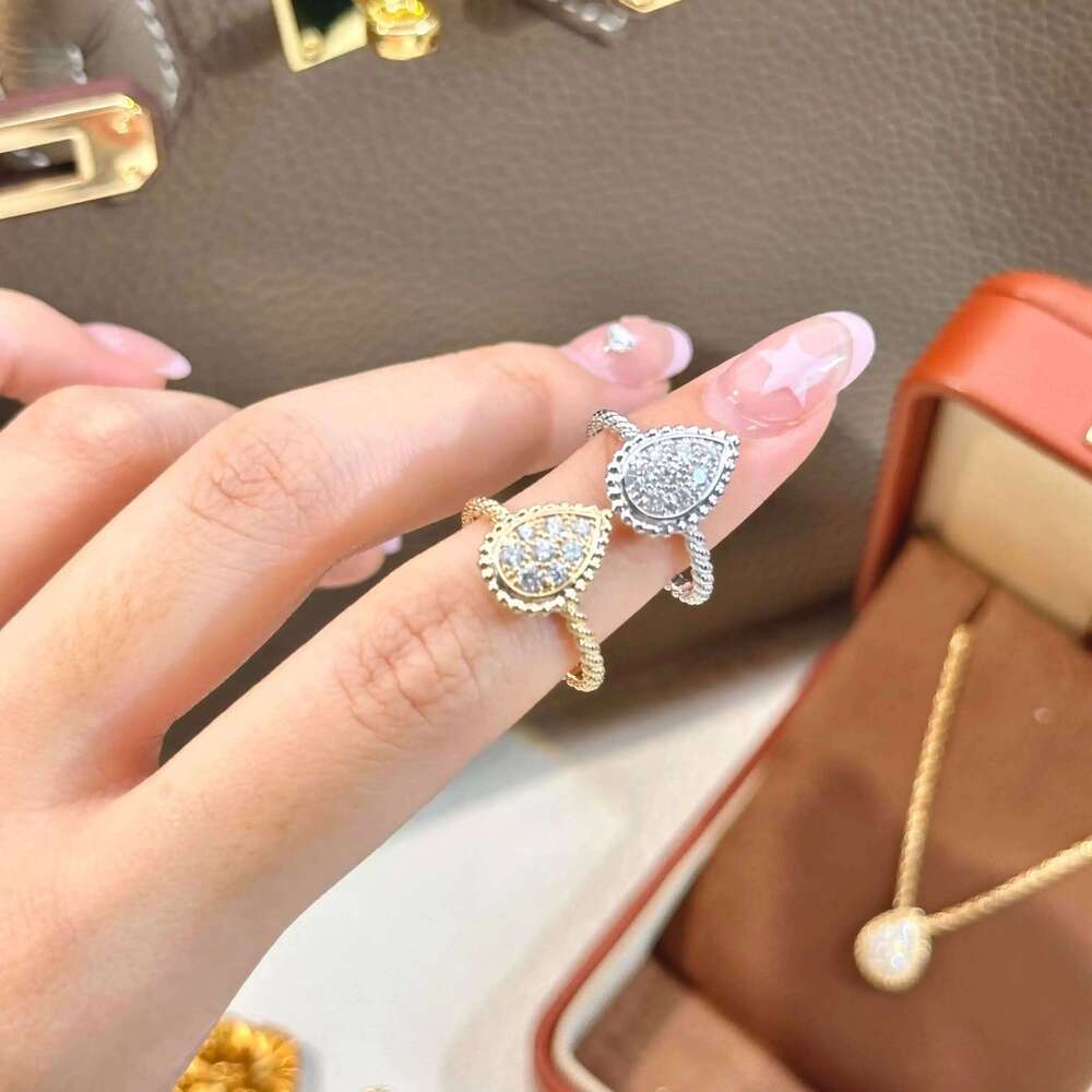 French Water Droplet Pear shaped Serpent Bohme Women's Ring Silver Material High-quality Charming Engagement Gift H260312