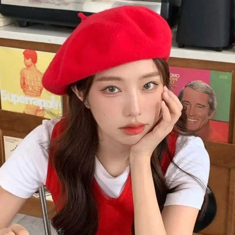 Women Girls Warm Wool Berets Hat Solid Color Retro Plain Cap All Matched Elegant French Artist Hat Lady Women Wool Berets H260312 - view 3