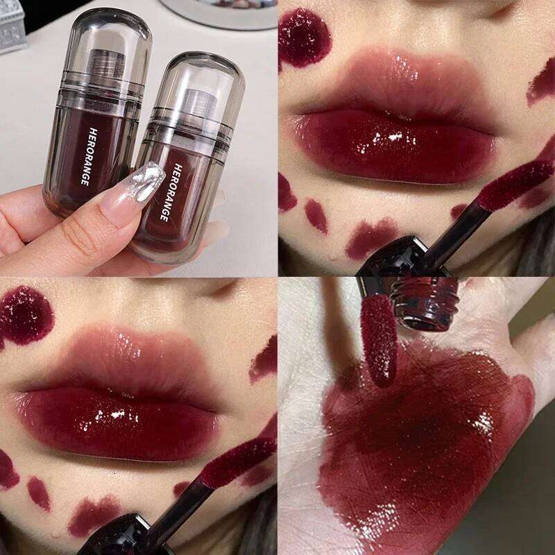 Crystal Glossy Glaze Long Last Moisturizing Non-stick Cup Mirror Liquid Lipstick Waterproof Lip Tint Korean Makeup for Women W260311